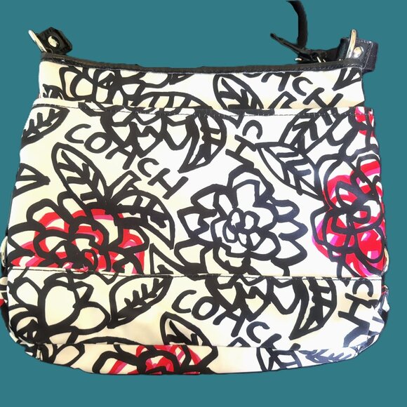 Coach Poppy Y2K Graffiti Daisey Adjustable Shoulder Bag Silver Hardware EUC - Picture 1 of 11